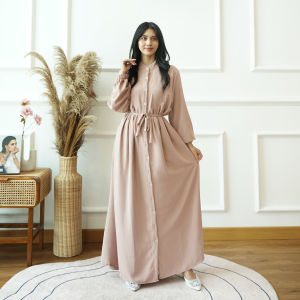 GDTIMA Inaya Loose Long Dress Gamis Terbaru Muslim Wanita Kancing Depan Gamis Tali Pita Gamis