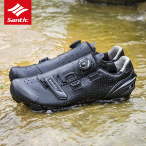 Santic Cycling MTB Shoes Men SPD Compatible Professional Breathable Mountain Bike Locking Shoes MTB Self-Locking Shoes S23038