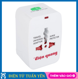 Ổ cắm du lịch Điện Quang ĐQ ESK TV01 lõi cắm đồng nguyên chất - Hàng chính hãng