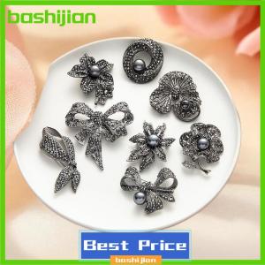 bashijian เข็มกลัดติดโบว์พลอยเทียมสีดำรูปปืนสำหรับผู้หญิงหมุดปักดอกไม้หมุดสำหรับงานเลี้ยงสำนักงานเพื่อนของขวัญเครื่องประดับ