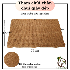 Thảm chùi chân trong nhà thảm dệt thủ công 45x75cm
