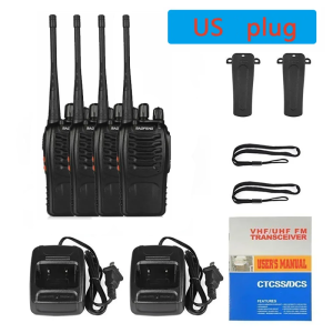 COD Baofeng 888s Set of 4 Long Range Walkie Talkie 5W UHF 400-470MHz 16Channels Rechargebale Portable Lightweight Two Way Radio Upgrade 888s