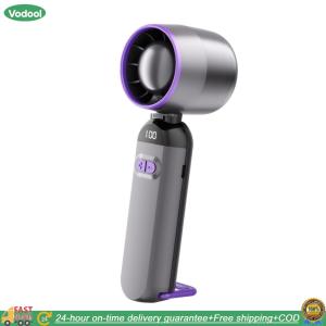 【24 hours Flash Delivery】Handheld Turbo Fan LED Digital Display High-Speed Folding Fan USB Rechargeable Adjustable Cooling Fan for Home Office
