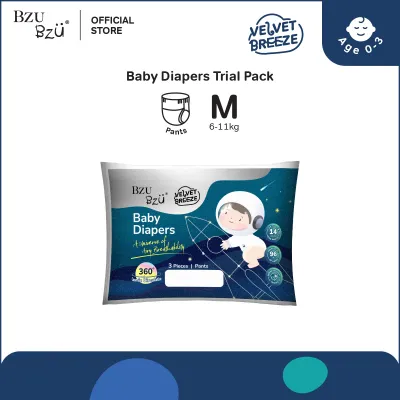 [TRIAL PACK] BZU BZU VelvetBreeze Baby Diapers Pants