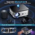 GOOJODOQ New touch screen Projector 4K 2023 WiFi projector  4k projector portable projector โปรเจคเตอร์  Android iOS wiFi HDMI projector portable double speaker Bluetooth เชื่อมต่อมือถือ คอมพิวเตอร์ iPad PS4 PS5. 