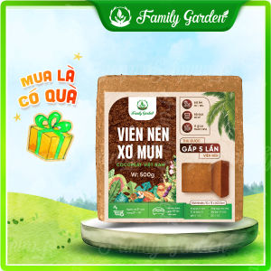Viên nén xơ mụn dừa 500Gr đã qua xử lý - Giá thể trồng cây chất lượng cao | Độc quyền Family Garden
