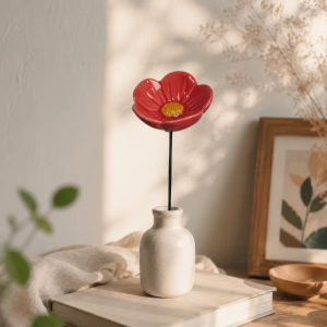 TIMES LORD 3pcs Colorful Bee Butterfly Water Dispenser Garden Decoration Ceramic Artificial Flower Art Bouquets DIY Insect Drinking Cup Home Decor