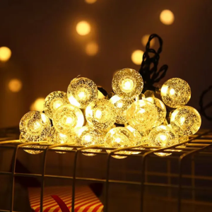 LED Solar String Lights Outdoor Crystal Globe Lights Waterproof Solar Powered Patio Light