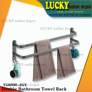 YG6900-2GY DOUBLE BATHROOM TOWEL RACK