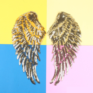 Sequin Angel Wings Embroidered Cloth Patch Applique Adhesive Clothes Decoration Accessories
