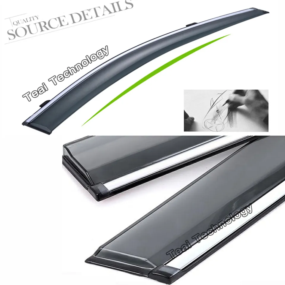 GEARZAAR Smoked Chrome Window Visors For 2012-2017 Toyota Camry - 4-Piece Rain Guard Set, Tape-On