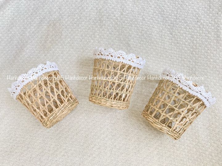 (Cốc cói trang trí- Hàng thủ công) Cốc cói HANHDECOR đan tay, đựng đồ ...