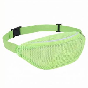 FIGHTINPC Dây đeo có thể điều chỉnh Túi đeo hông bằng lưới Khóa kéo Nhẹ Túi đeo chéo rỗng ruột Nhỏ PVC Túi đeo vai trong suốt Thể thao