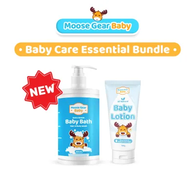 Moose Gear Baby Care Essential Bundle (Baby Bath 300ml Lotion 100g Powder 80g)
