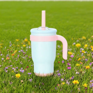 14/40oz Thermal Water Bottle 304 Stainless Steel Tumbler with Handle Straw Cup