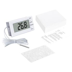 Digital Thermometers with Long Probe High Low Temperature Alarm -50 to 100℃/-50 to 300℃ Temperature Meter Powered