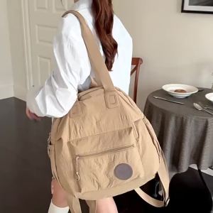AE Trendy multifunctional womens backpack large capacity lightweight suitable for casual travel solid color shoulder bag in stock
