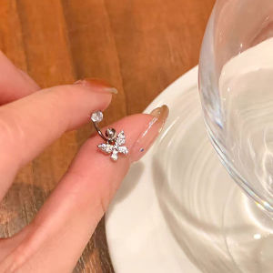 Hmeme ต่างหูเพทายแฟชั่นรูปตัวยูสำหรับผู้หญิงเครื่องประดับโลหะงดงาม