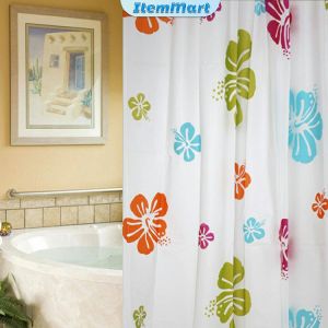 ItemMart Bathroom Waterproof Shower Curtain Cartoon Pattern 1.8 x 1.8m With 12 Hooks
