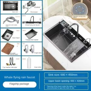 Kitchen Stainless Steel Sink Basin Kitchen Vegetable Washing Basin Kitchen Nano Sink Basin Large Kitchen Sink Full Set of Environmentally Classic Styles Nano Kitchen Sink 厨房水槽