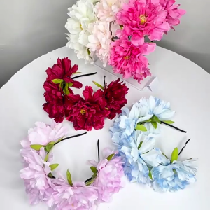 Flower Headband Fashionable Head Hoop Delicate Hair Ornament Hair Styling Tool for Children Adults Photo Props