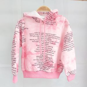 Áo nỉ cho bé có mũ Áo Hoodie bé gái 3-9 tuổi in chữ nhỏ màu loang chất liệu nỉ da cá cao cấp kiểu dáng thời trang