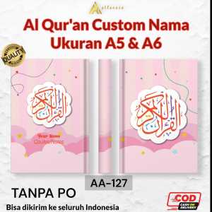 Alfareza - Al Quran AA-122 Custom Nama Ukuran A5 / A6 | Quran Terjemahan Perkata Bisa Tulis Nama | Alquran Cover Custom Nama