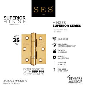 Engsel Pintu - Hinge SES 3 x 25 x 35mm 2BB Q14 PB