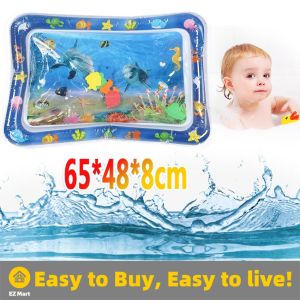 【Fast Shipping】 Infants Summer Beach Water Mat Toddler Fun Activity Play Toys for Motor Skills Necessary Baby Inflatable Water Play Gadgets Inflatable Water Mat Dolphin