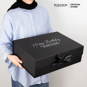 Bokubox Hardbox Premium 40x30x13 | foldable box kancing magnet | hard box | birthday box | gift box | box kado | box ultah custom