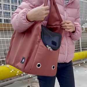 New TravelShoulder Bag Waterproof Small Cat Dog Carrier Handbag Lightweight Puppy Carrier Travel Handbag with Hard Bottom