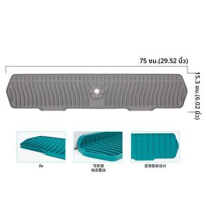 Splash Guard ซิลิโคนอ่างล้างจาน ลาดอัพเกรดก๊อกน้ําอ่างล้างจานซิลิโคน Sink Splash Guard พร้อมถ้วยดูด หลังก๊อกน้ําหยด Catcher สําหรับห้องครัว