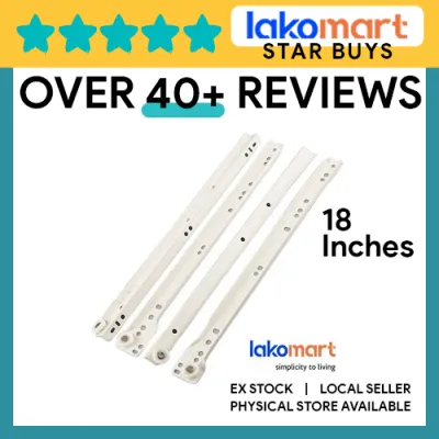 Bottom Mount White Drawer Slide Track Rail Slider for Cabinets Closet Kitchen Drawers 1 Pair Left Right