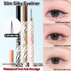 Beginner Set Student Extremely Fine Eyeliner Waterproof Sweatproof Brown Slim Smooth NonSmudge