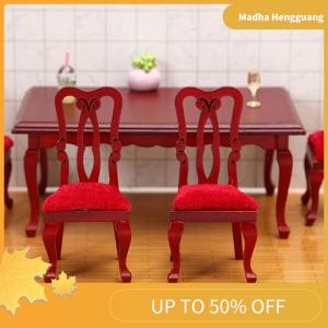 Madha 1 Piece DIY Accessories Miniatures Wooden Retro Simulation Dining Table Chair 1:12 Dollhouse Furniture Toy