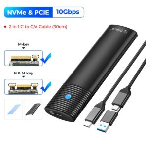 ORICO M.2 SSD Enclosure USB Type C NVMe 10Gbps PCIe SSD Box for M.2 NVMe NGFF SATA SSD Disk Tool Free M.2 SSD Case Built-in Heat Sink Hard Drive Enclosure
