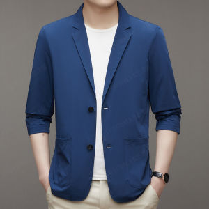 【COD&24 Hours Shipping】Mens Suit Jacket Summer Ultra-thin Ice Silk Suit Jacket High-end Waterproof And Sun Proof Solid Color Suit