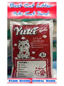 Kemasan 6 Liter Pasir Kucing Gumpal Wangi YUKI CAT LITTER-ANTI BAKTERI