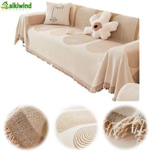 Bosneyel Soft Sofa Cover with Matching Throw Blanket for Couch Protection and Cozy Living Room Atmosphere