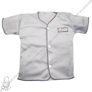 Elvira Onesie Bayi Lengan Pendek/Panjang - Baju Anak Lajang Campuran Kapas Polos Warna Abu-abu 0-3 Bulan