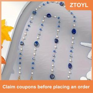 【ZTOYL】 Made By Hand es Chain For Summer Light Luxury Navy Blue Hanging Chain Fashion Anti-Loss Eye Chain
