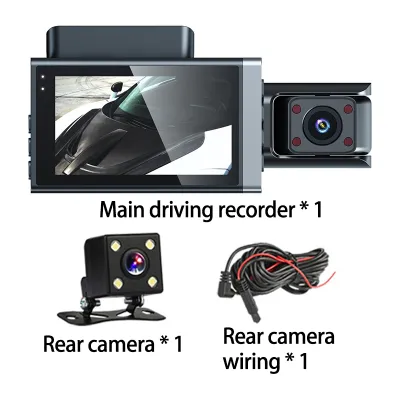 3 Lens Car Dvr Dashcam 1080p FHD 3Kamera 360°Rutating Shooting Driving Recorder WiFi App Connection Front+Interior+Rear