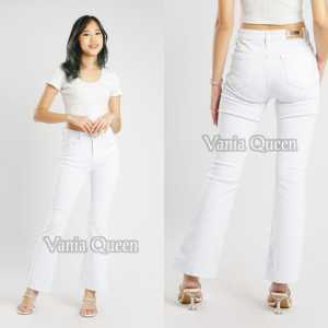 7C-G Celana Panjang Putih Bersih Wanita Premium Celana Cutbray Jeans Polos Wanita