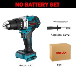 （free gift）1500W Brushless Electric Impact Drill With handle 20+3 Torque 3In1 Electric Screwdriver Hammer Drill With handle Power Tools For Makita 18V Battery