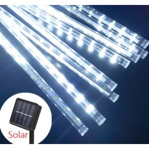 Outdoor Solar LED Meteor Shower Lights 30/50cm 10 Tubes Fairy String Light Waterproof For Christmas Party Garden Holiday Decoration
