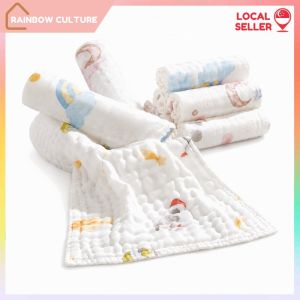 【Rainbow Culture】 【十月结晶|TEN-M JOURNEY|OCTOBER CRYSTAL】100% Cotton 6-Layer Bubble Gauze Baby Washcloth Towel 3-Piece Set