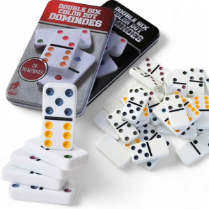 Bộ Domino size 48mm Điểm Màu - Nhựa Melamine Giả Sứ Đặc ruột - Đồ Chơi Trí Tuệ