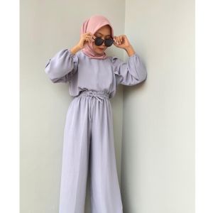 RUBY SET | SETELAN KULOT CREPE | OOTD WANITA MUSLIM TERKINI | SETELAN BLOUSE & CELANA KULOT
