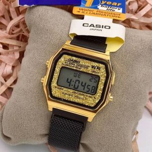 นาฬิกาแฟชั่น ระบบดิจิตอล รุ่นกลิตเตอร์ สายปรับเลื่อนได้