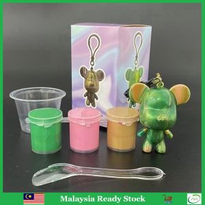 6.5cm Fluid Bear Set Handmade DIY Bearbrick Keychain Parent-child Toys Violent Bear 手工暴力熊流体熊钥匙扣